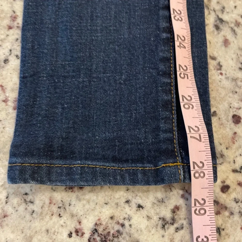 Tory Burch Super Skinny Jean Womens 26 Dark Wash Blue Gold Logo Hardware Denim